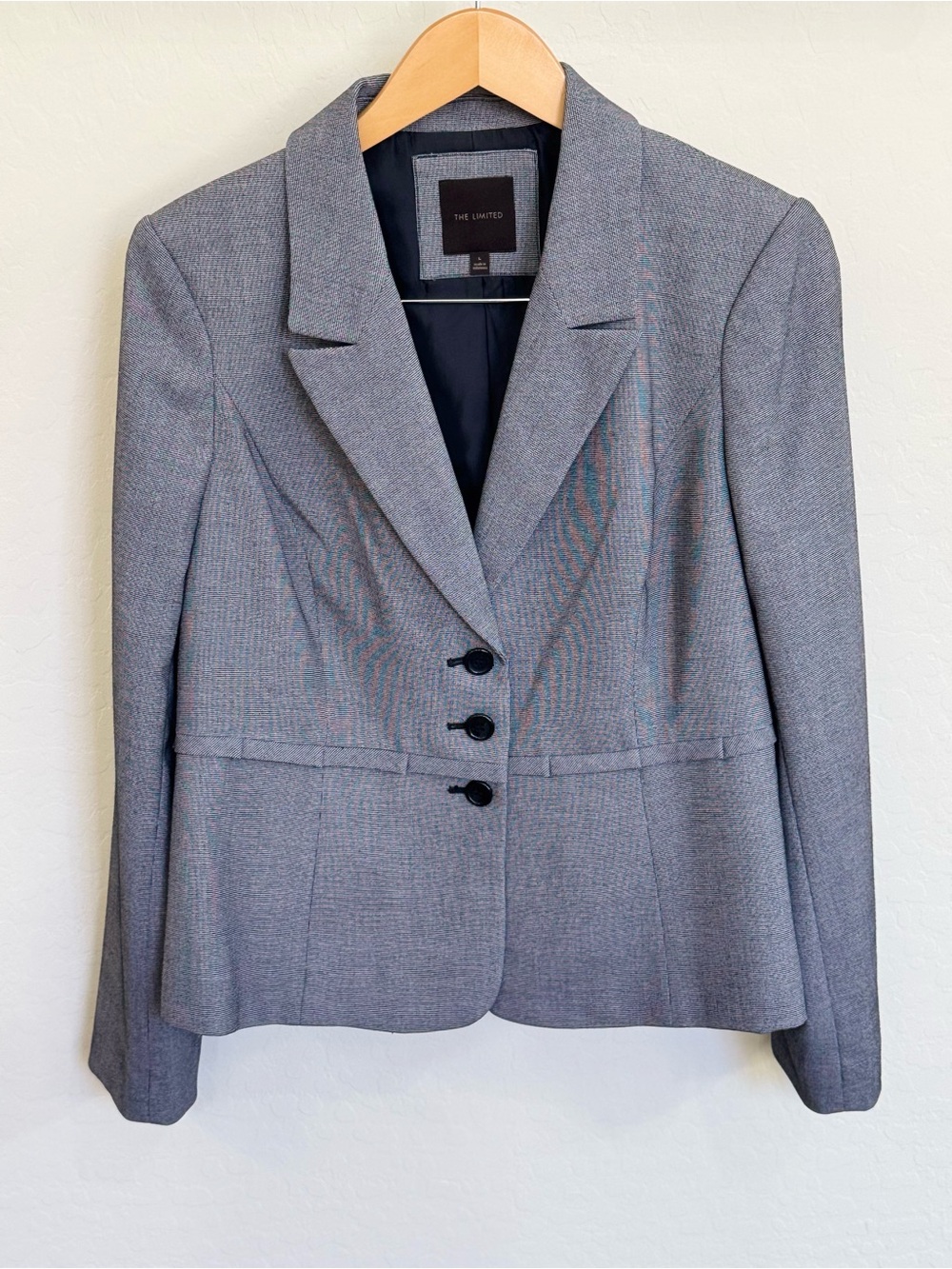 The Limited Women's Gray Stretch 3-Button Suit Blazer Jacket Large